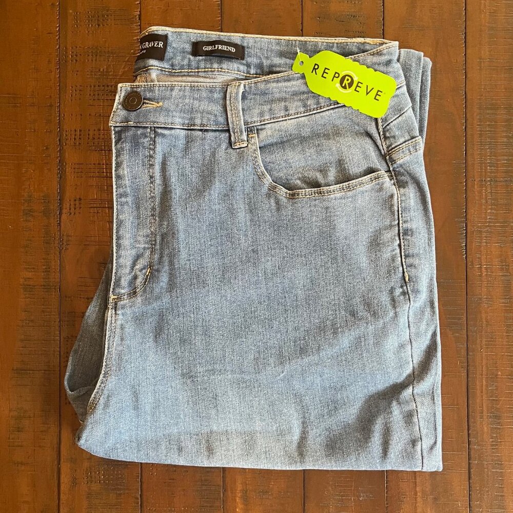 Susan Graver Women's Medium Wash Denim Straight Ankle Jeans, Size Plus 18